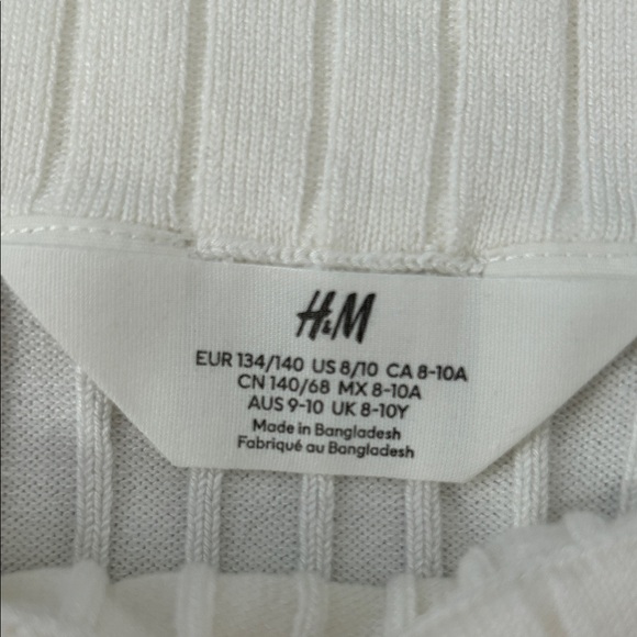 H&M Girls Off-Shoulder Ribbed Sweater in Cream - Picture 2 of 2